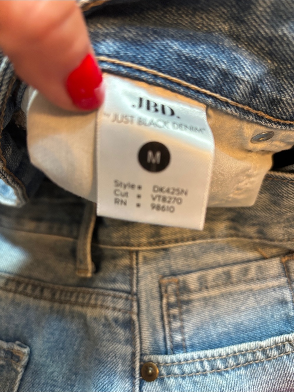 JBD M Distressed Light Blue Denim Mini Skirt - Picture 3 of 3